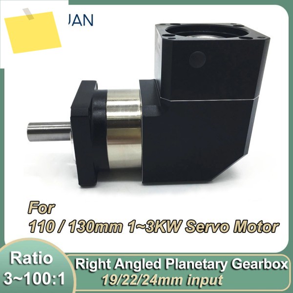 고정밀 10Arcmin 90 도 직각 오가네 유성 기어 박스 19 22 24mm 입력 3 ~ 100:1 감속기, 110 130mm 3KW 서보 모터 제품 이미지