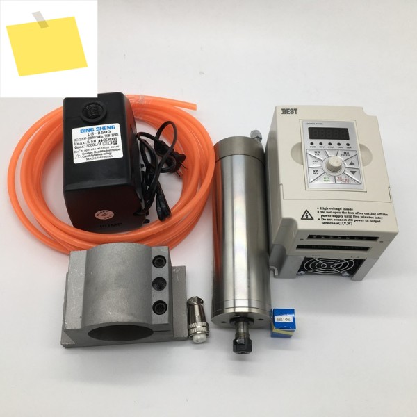 60000rpm ER11 1.2Kw 1200W 62mm 220v 수냉식 스핀들 모터 + 인버터 VFD 75W CNC 조각 라우터용 워터 펌프 키트 제품 이미지