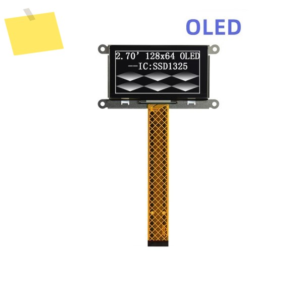 UG-2864ASYDT01 2.7인치 OLED 디스플레이 화면 산업용 제어 금속 프레임이 있는 SSD1325 제품 이미지