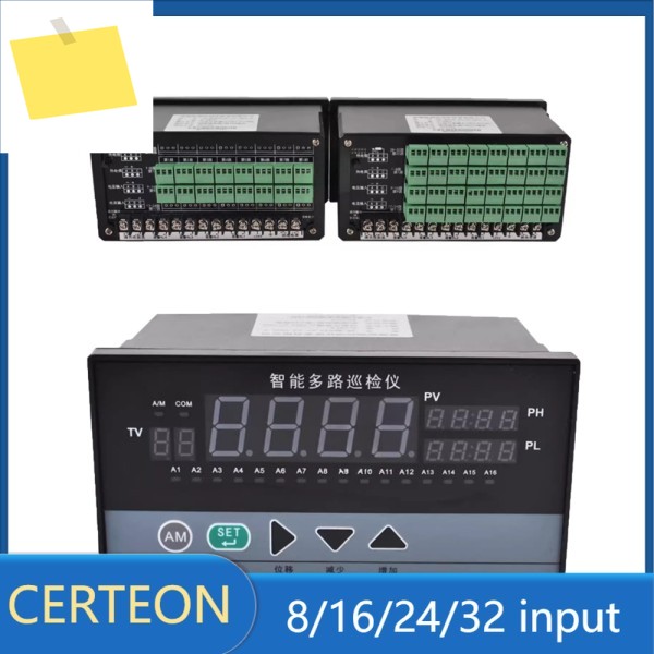 CERTEON 지능형 온도 검사 장비 8 16 24 32 채널 4-20mA RS485 AC220V 4방향 릴레이 알람 범용 입력 제품 이미지