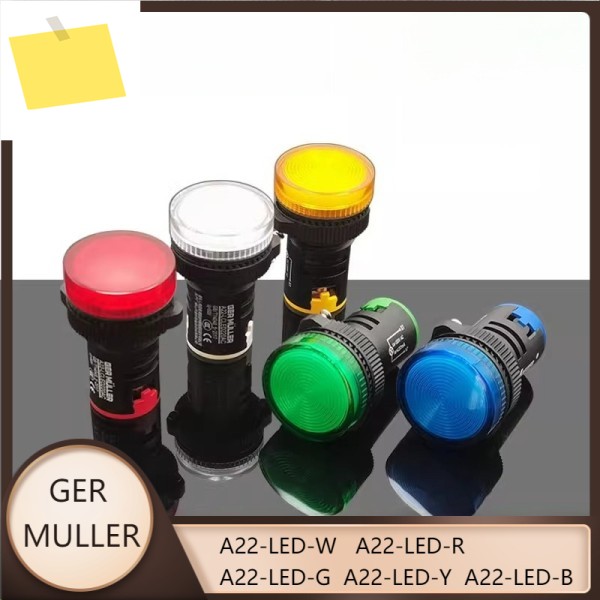2PCS GER MULLER A22 LED 신호 표시 등 방수 전원 공급 장치 조명 A22-LED-W 제품 이미지