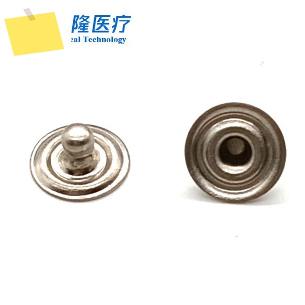 2.3mm ECG 전극 버튼, 남성형 하단 네일, 생체전기 감지, 전도성 금속 제품 이미지
