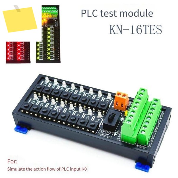 PLC 테스트 보드, 16채널 입출력 디버깅 모듈, NPNPNP 호환, 키 패널 판넬 판네루 및 듀퐁 케이블 포함 제품 이미지