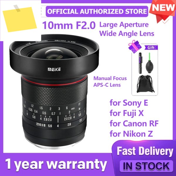 10mm F2.0 Meike Aps-C 프라임 수동 초점 광각 렌즈 소니 E후지 X캐논니콘 Z 마운트, 카메라용 제품 이미지