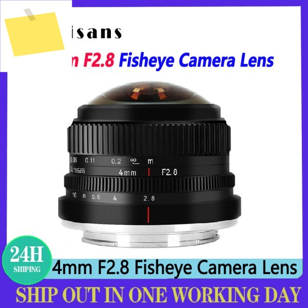 7artisans 4mm F2.8 어안렌즈 225 ° 소니 E, 후지 XF, M43 마운트 카메라용 광각 UAV 수동 초점 제품 이미지