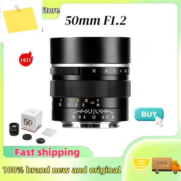 7artisans 50mm F1.2 APS-C 수동 초점 대구경 단렌즈 소니 E ZV-E10 알파 7 IV 후지 X X-T5 니콘 Z M43 마운트용 제품 이미지