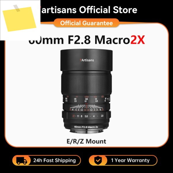 7artisans 60mm F2.8 매크로 2배율 풀프레임 대구경 수동 초점 렌즈 소니 E 알파 7 IV, 니콘, 캐논 RF R8용 제품 이미지