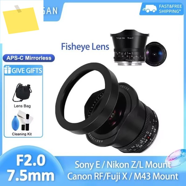 TTArtisan 7.5mm F2 APS-C 어안렌즈 캐논 EOR RF, 소니 E A6400 A7III, 후지필름 X-A1 니콘 Z Z250, M43 L-마운트, 라이카 TL 호환 제품 이미지