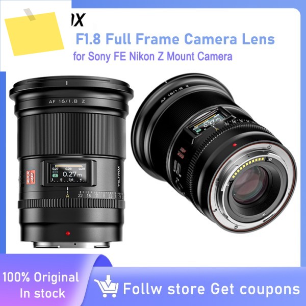 VILTROX 16mm F1.8 카메라 렌즈 풀프레임 대구경 초광각 자동 초점 니콘 소니 ZV-E1 A7RV FX30 제품 이미지