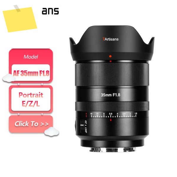 7artisans 오토포커스 35mm F1.8 대구경 카메라 렌즈 소니 E-마운트 A7RIII ZVE10, 니콘 Z 호환, 인물 사진 촬영용 제품 이미지