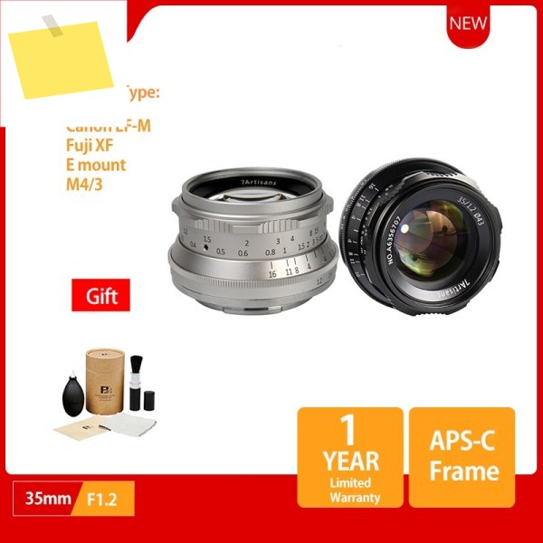 7아티산 프라임 렌즈, 소니 E, 니콘 Z용, 후지 XF APS-C 카메라, 수동 미러리스 고정 초점 A6500, X-A1, F1.2, 35mm 제품 이미지