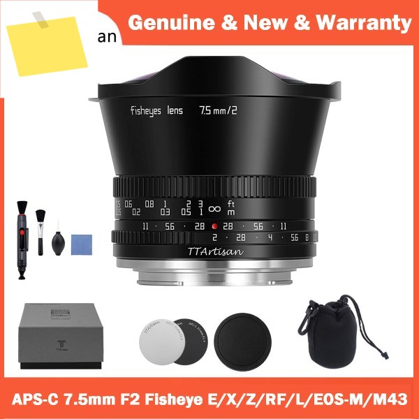 TTArtisan 7.5mm F2 APS-C 광각 어안렌즈 소니 E 후지 X 캐논 M 니콘 Z 라이카 L 파나소닉 올림푸스 M43 카메라 제품 이미지