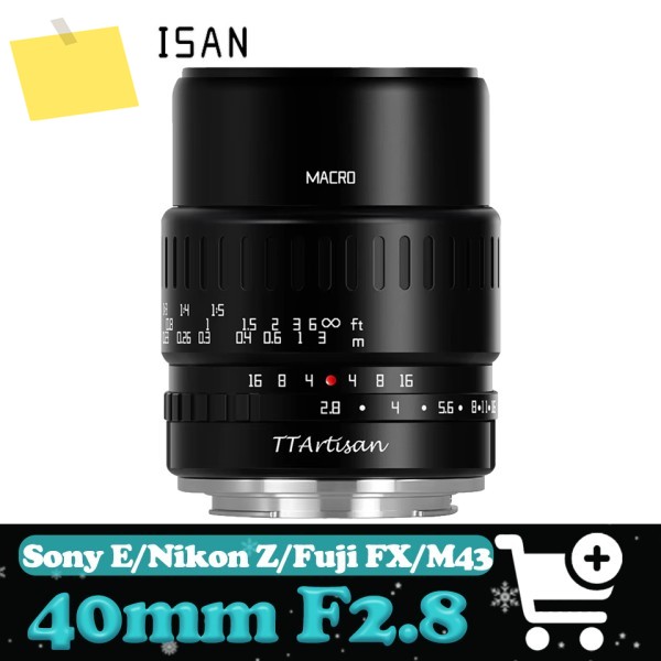 TTArtisan 40mm F2.8 APS-C 수동 초점 프라임 대형 조리개 매크로 렌즈는 Fuji X-A2 Sony A6400 Canon M2와 호환됩니다. 제품 이미지