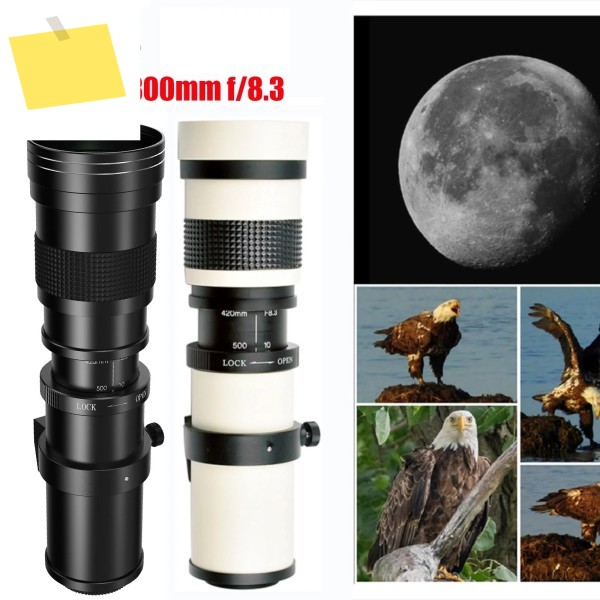 라이트도우 420-800mm f8.3 수동 줌 슈퍼 망원 렌즈 + T-마운트 풀 프레임 캐논 니콘 소니 후지 M43 펜탁스 L 제품 이미지