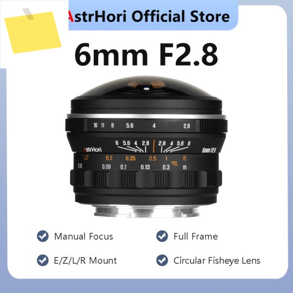 AstrHori 6mm F2.8 풀프레임 원형 어안 초광각 수동 카메라 렌즈 소니 E, 캐논 RF, 니콘 Z, 루믹스 마운트용 제품 이미지