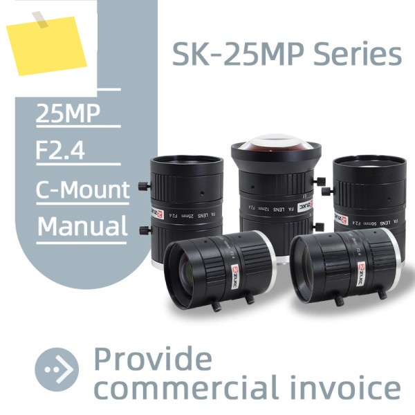ZLKC 25MP 렌즈 fa 12mm 1.2'' 센서 크기 C-마운트 카메라 수동 조리개 F2.4 산업용 머신 비전용 제품 이미지