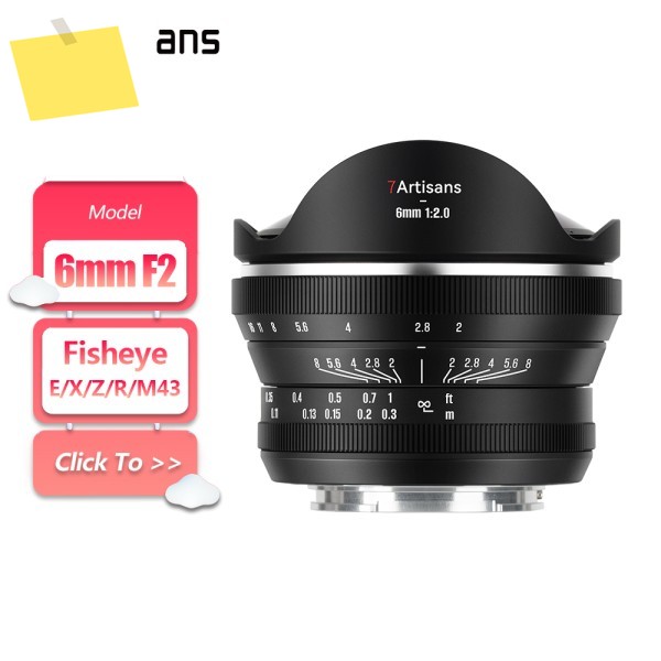 7artisans APS-C 6mm F2 어안렌즈 별이 빛나는 하늘 사진 촬영용 소니 E, 니콘 Z, 후지필름 XF, 캐논 M43 마운트 호환 제품 이미지