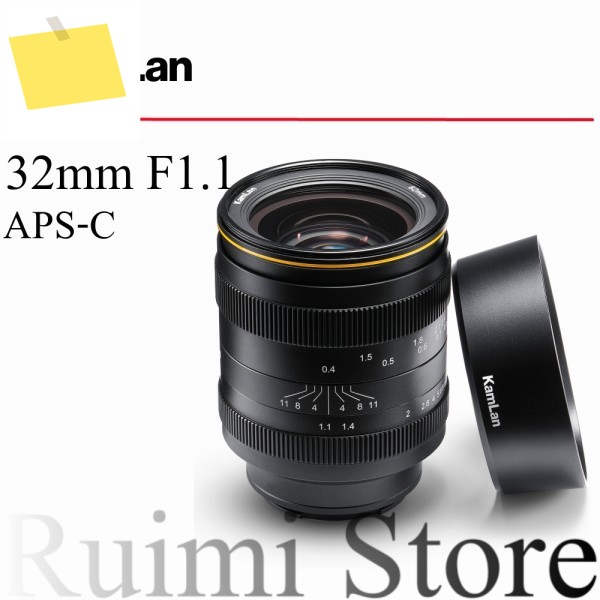 Kamlan 32mm f1.1 APS-C 수동 초점 Sony ECanon MFuji XM43 미러리스 카메라용 대형 조리개 렌즈 제품 이미지