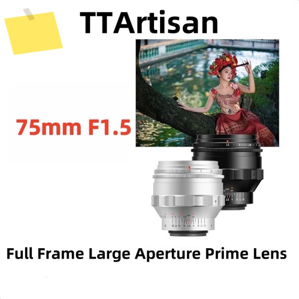 TTArtisan 75mm F1.5 M42 마운트 풀 프레임 카메라 용 대형 조리개 렌즈 Swirly Bokeh Effect 수동 초점 제품 이미지