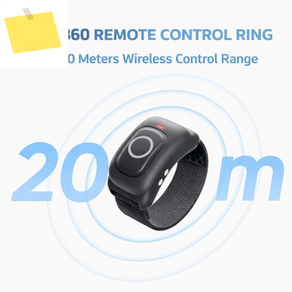 인스타360 핑거 리모트 링 컨트롤러, 20m 장거리 무선, IPX7 방수, X4 Air X5 GO Ultra 호환 제품 이미지