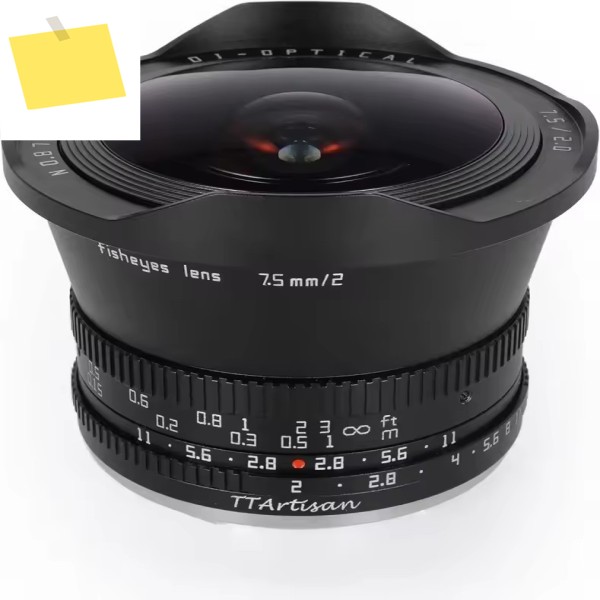 TTArtisan 7.5mm F2.0 APS-C Sony E Nikon Z Fuji X M43 Canon EOS M L 마운트 카메라 용 대형 조리개 어안 렌즈 제품 이미지