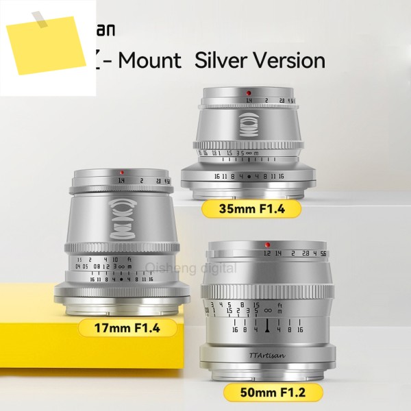TTArtisan 니콘 Z 마운트 미러리스 카메라용 APS-C MF 렌즈 실버, ZFC Z7, 17mm F1.4 35mm 제품 이미지