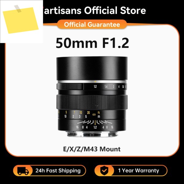 7artisans 50mm F1.2 APS-C 프레임 수동 대구경 카메라 렌즈 소니 E 알파 7II 니콘 Z 후지 X-T5 올림푸스 M43 마운트용 제품 이미지