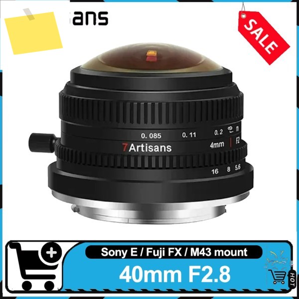 7artisans APS-C 4mm F2.8 어안렌즈 광각 수동 초점 프라임 카메라 소니 E, 후지 FX, 올림푸스 M43 호환 제품 이미지
