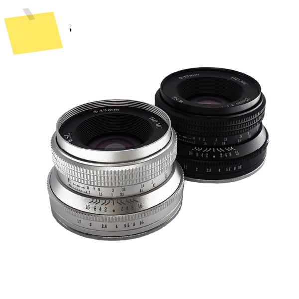WesleyWSL 소니 NEX E 마운트 후지 XF APS-C 매크로 43 캐논 EOS-M 미러리스 카메라용 25mm F1.7 렌즈 MF 제품 이미지