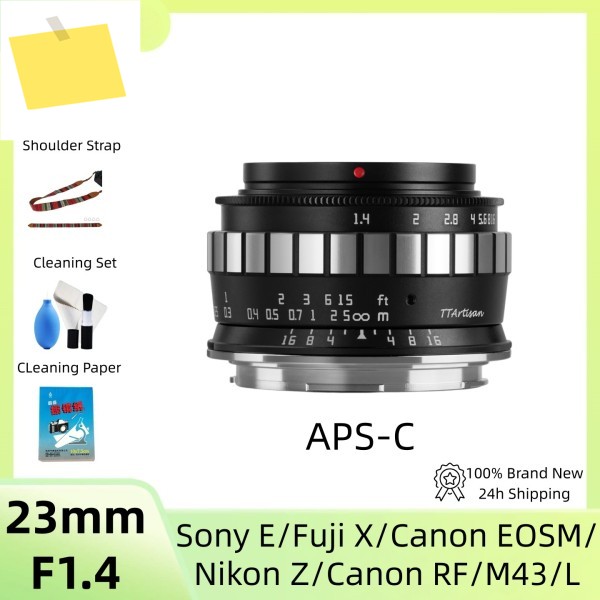 TTARTISAN 23mm F1.4 APS-C 수동 초점 프라임 렌즈 소니 E, 후지 X, 니콘 Z, 캐논 M, R, L 마운트, A6000, GH6, XM5 호환 제품 이미지