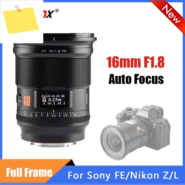 VILTROX 16mm F1.8 AF 풀프레임 자동 초점 렌즈 대구경 초광각 스크린 탑재 소니 FE 니콘 Z L 카메라용 제품 이미지