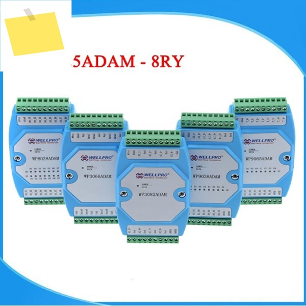 8RO 릴레이 출력 모듈 8방향 상시 열림 MODBUS RTU RS485 통신 - WELLPRO WP8025ADM 제품 이미지