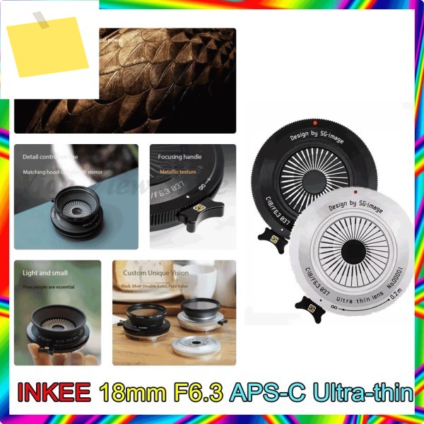 SGimage 18mm F6.3 APS-C Sony E Fujifilm FX Nikon Z Micro 43 MFT 마운트 카메라용 초박형 팬케이크 수동 프라임 렌즈 제품 이미지
