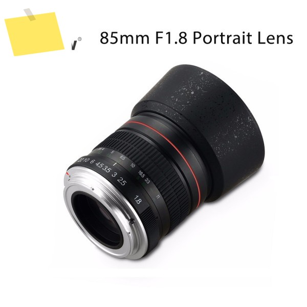 Lightdow 풀 프레임 85mm F1.8-F22 수동 초점 인물 렌즈 MC 다층 코팅 28 ° 촬영 시야 제품 이미지