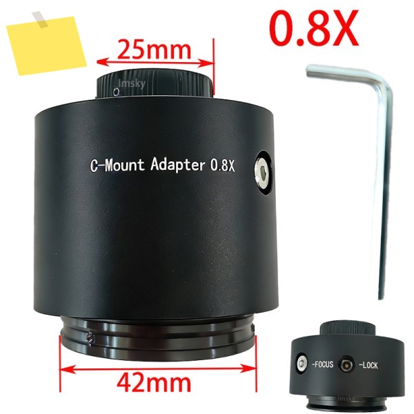 42mm C 마운트 현미경 감소 렌즈 0.35X 카메라 어댑터, 올림푸스 삼안 호환 가능 제품 이미지
