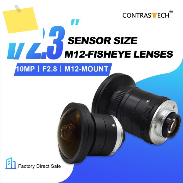 10MP 12.3인치 M12 어안렌즈 프로젝터 CS-마운트 1.5mm 고정 360도 IR 포함 UVSS 라인 스캔 카메라 로봇 비전용 제품 이미지