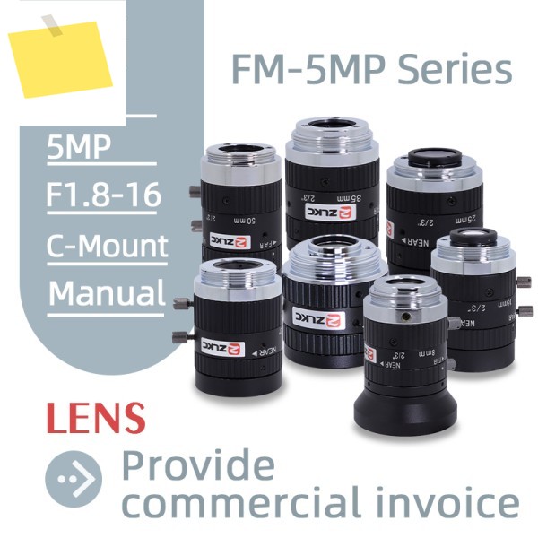 ZLKC 5MP C 마운트 렌즈 23 인치 FA 머신 비전 산업용 카메라 수동 조리개 저왜곡 F1.8, 8mm 제품 이미지