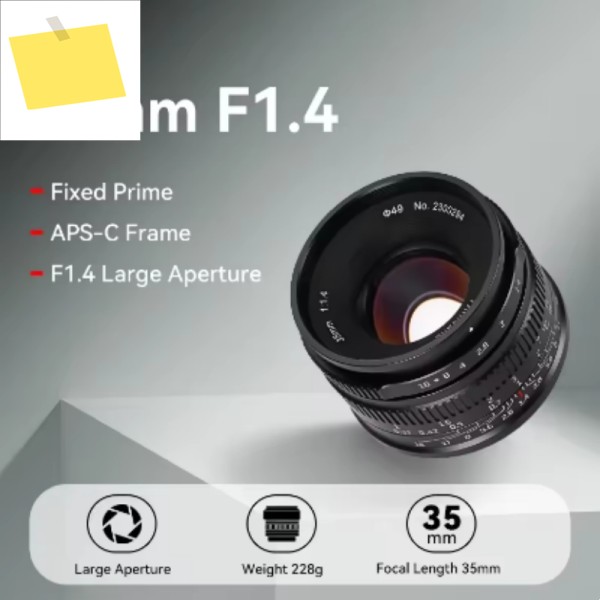 7artisans 35mm F1.4 Mark II APS-C 프라임 카메라 렌즈 마이크로 43, ZVE10, A6000, FX30, 후지필름 X-H2, 니콘 ZFC, 캐논 소니 E 제품 이미지