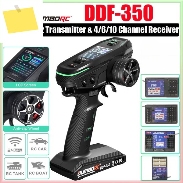 DUMBORC 2.4G 10CH 디지털 라디오 원격 컨트롤러 DDF-350 송신기RC 자동차 보트 탱크 LCD FHSS 시스템용 수신기 포함 제품 이미지