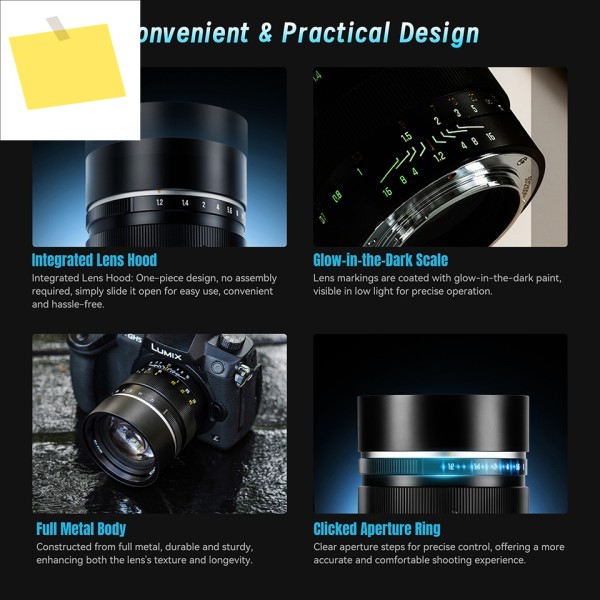 7artisans 50mm F1.2 APS-C 프레임 수동 대구경 카메라 렌즈 소니 E 알파7, 니콘 Z, 후지 X-T5, 올림푸스 M43 마운트 N 호환 제품 이미지