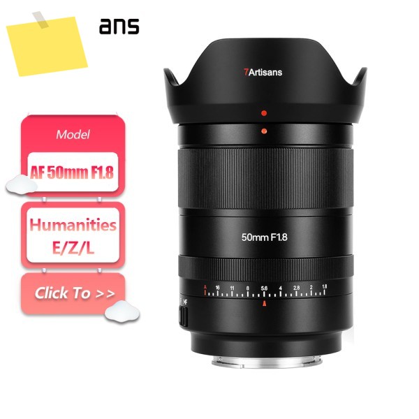 7artisans AF 50mm F1.8 풀프레임 대구경 자동 초점 카메라 렌즈 소니 E, 니콘 Z L 마운트용, 인물 사진 촬영에 적합 제품 이미지