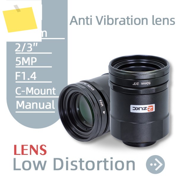 ZLKC 방진 렌즈 50mm 고정 초점 산업용 검사 23인치 C 마운트 5MP 머신 비전 저왜곡 카메라 제품 이미지