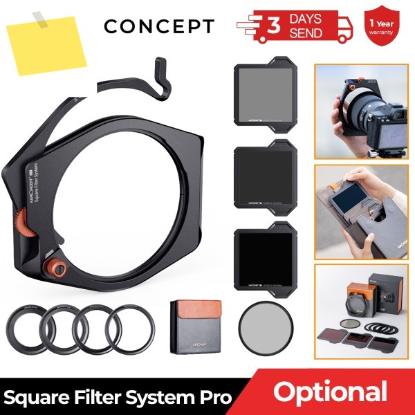 K&F CONCEPT 스퀘어 필터 홀더 시스템 프로 키트 멀티 코팅 중성 밀도 세트 ND8, ND1000, CPL 카메라 렌즈 DSLR용 제품 이미지