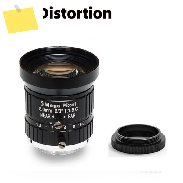 산업용 카메라 스캐너 레이저 장비용 수동 조리개 렌즈, 저왜곡 HD 5MP C 마운트, 8mm 23 인치 F1.6 FA 머신 비전 제품 이미지