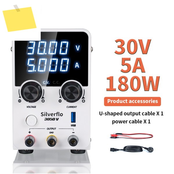 Silverflo 180W DC 전원 공급 장치 30V 5A 실험실 벤치 가변 전압 전류 레귤레이터 제품 이미지