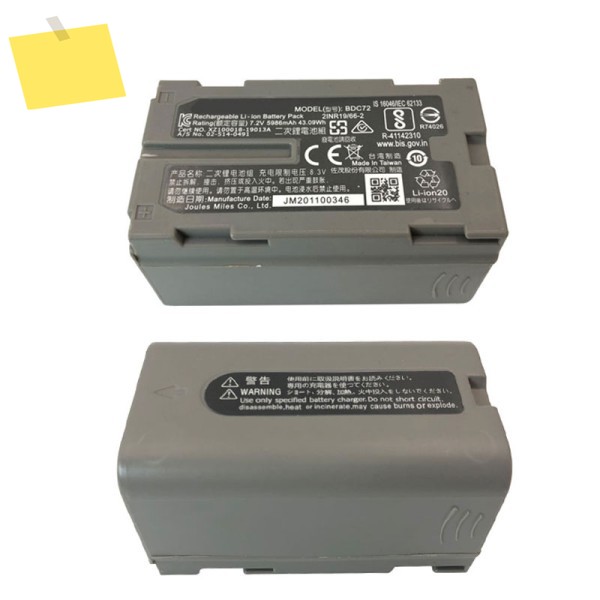 최고 GM-52 OSES FX101 토탈 스테이션 측량 배터리용 BDC72 리튬 이온 7.2V 5986mAh 기기 2 개 제품 이미지