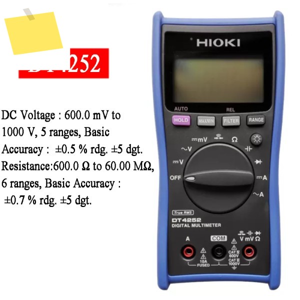 HIOKI DT4252 디지털 멀티미터 전문 테스트 측정 전압 전류 커패시턴스 및 다이오드 제품 이미지