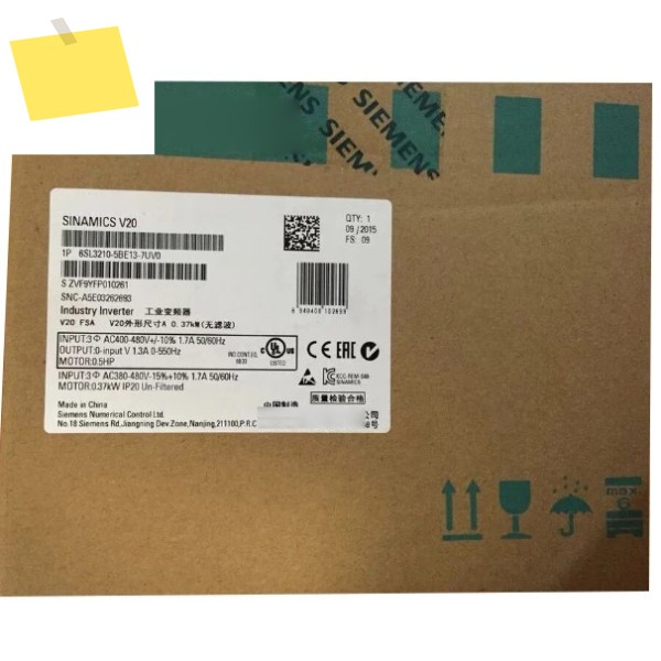 신품 원본 6SL3210-5BE13-7UV0 V20 인버터 0.37kW 380-480 삼상 AC 제품 이미지