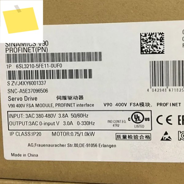 PROFINET 380-480 V 서보 드라이브 6SL32105FE110UF0 이 포함된 신품 원본 V90 제품 이미지