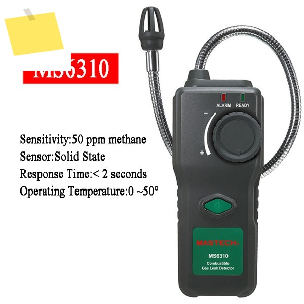 MASTECH MS6310 휴대용 가연성 가스 누출 감지기 프로판 분석기 음향 및 광 알람 포함 제품 이미지